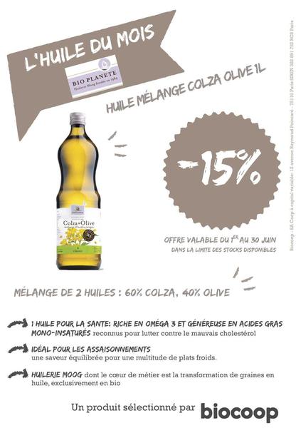 L'HUILE DU MOIS: l'huile colza olive