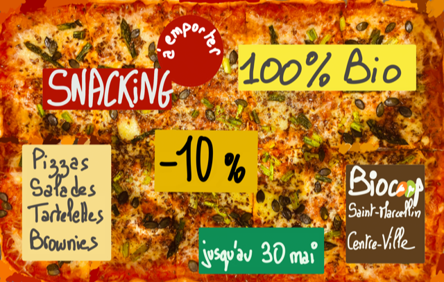 -10% à l'espace snacking jusqu'au 30 mai !