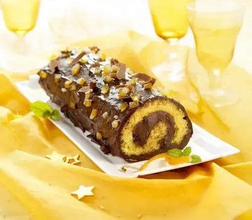 Bûche de Noël au chocolat et à l’orange toute bio